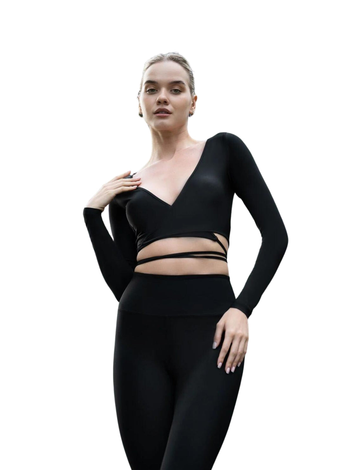 065 Langarm Top in Schwarz Dancing Queens