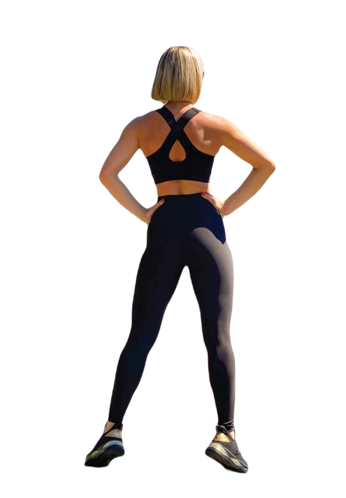 101 Single Crossed Sport Bra in Schwarz Dancing Queens