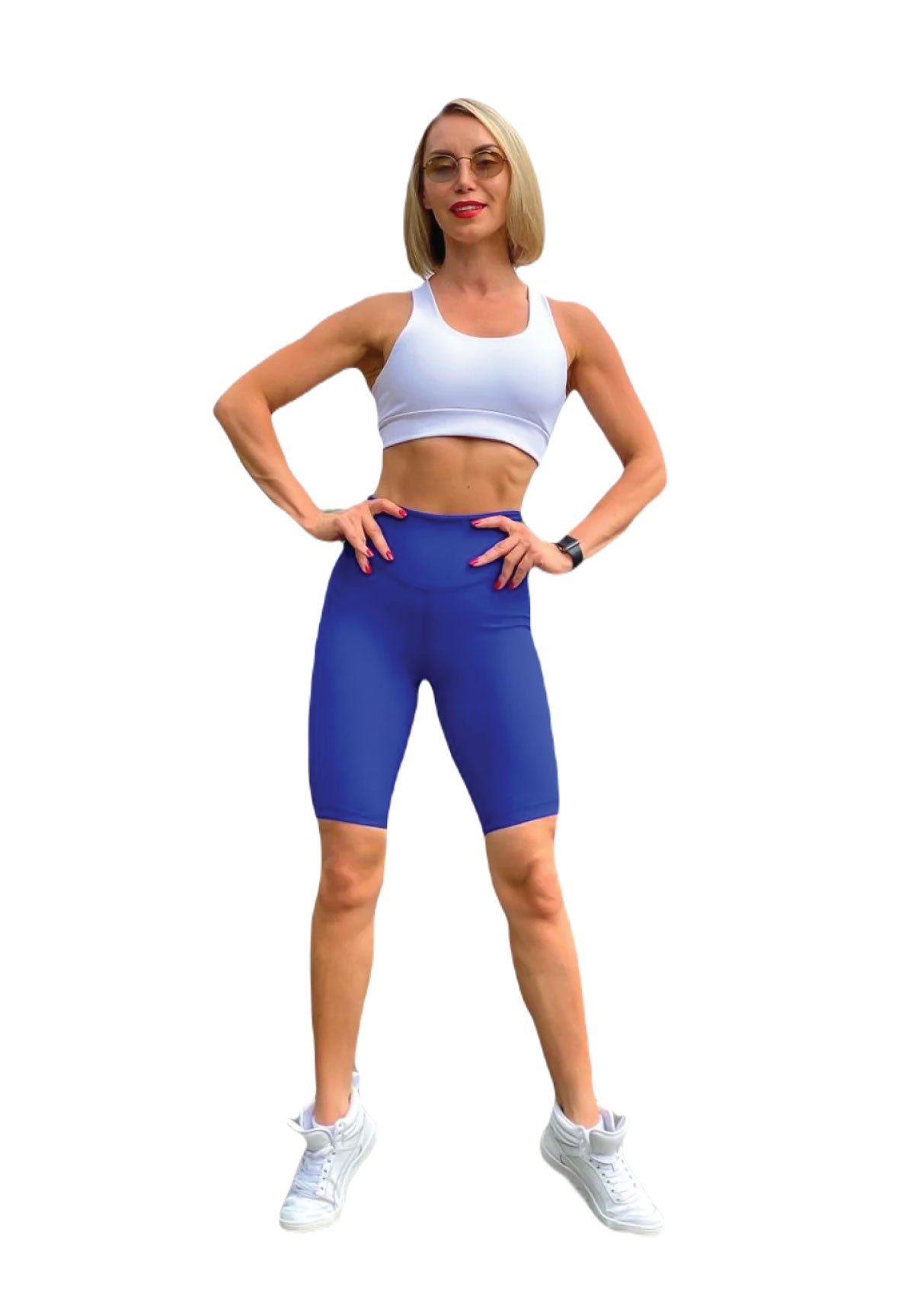 102 Single Crossed Sport Bra in Weiss Dancing Queens