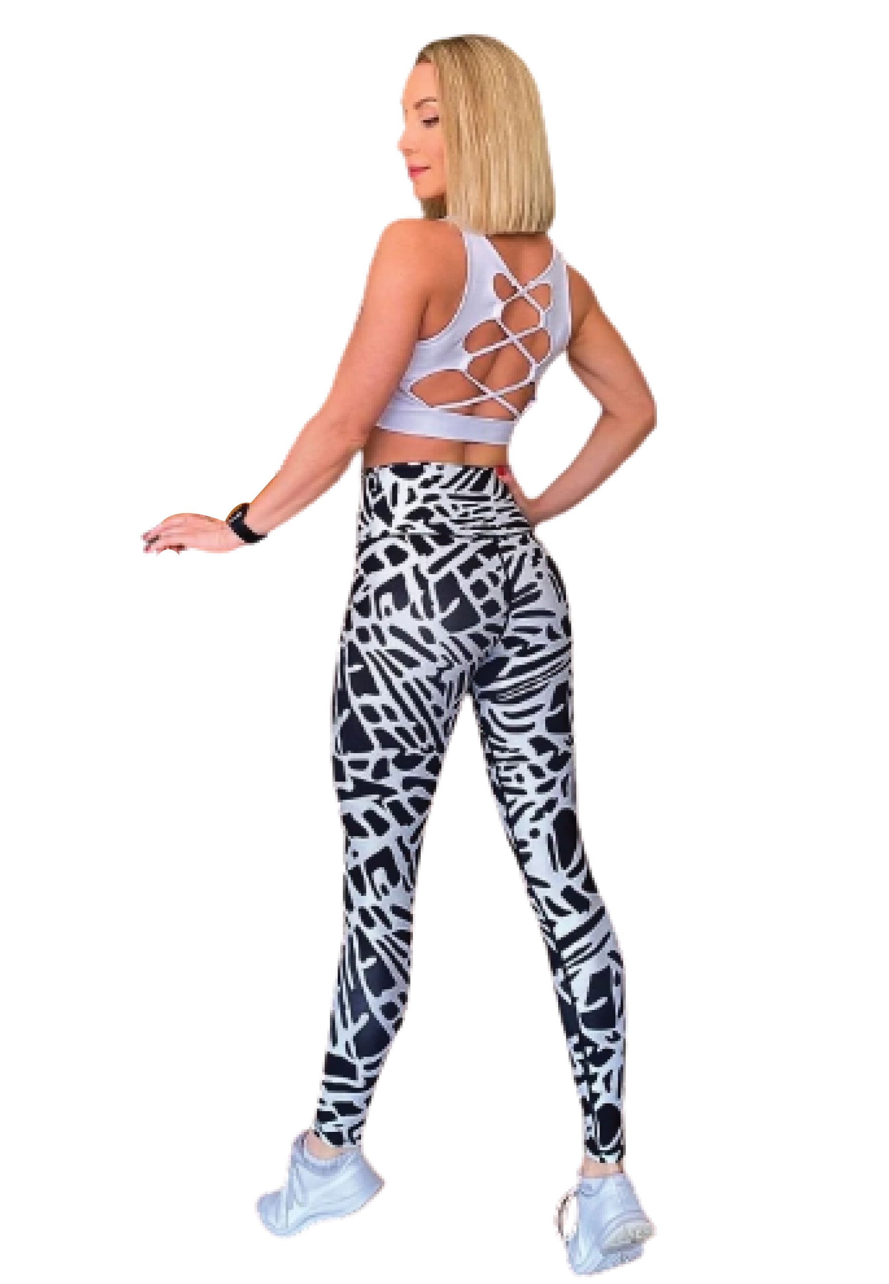 906 Extra High Waist Leggings in Schwarz & Weiss Dancing Queens
