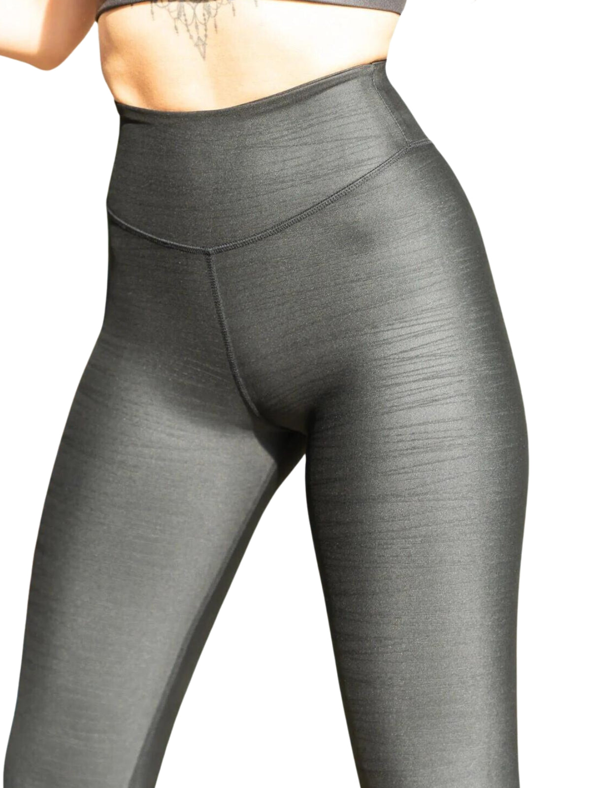 347 Scratch Detailed Leather Look Leggings in Schwarz Dancing Queens