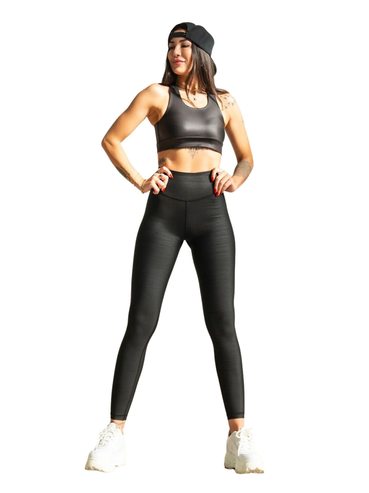 347 Scratch Detailed Leather Look Leggings in Schwarz Dancing Queens