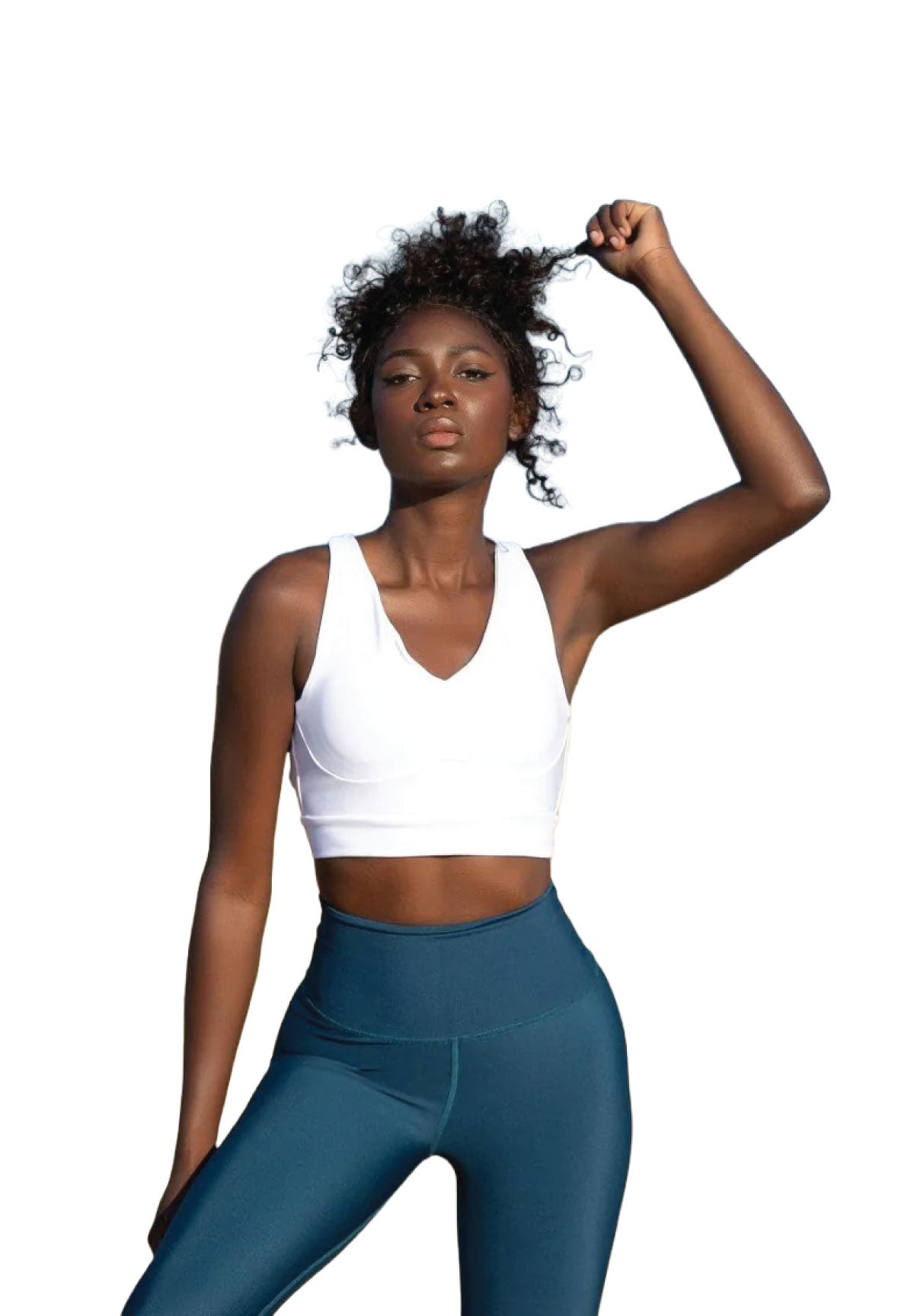 150 Striped Sport Bra in Weiss Dancing Queens
