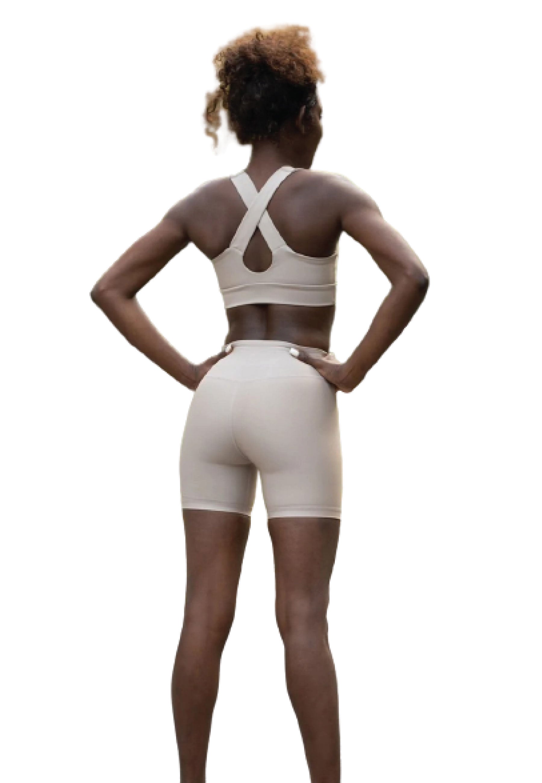 209 Single Crossed Sport Bra in Beige Dancing Queens