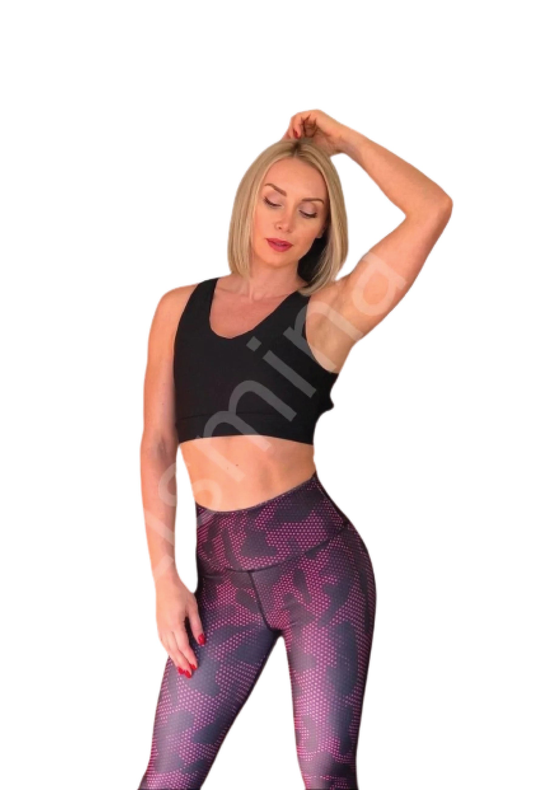 149 Striped Sport Bra in Black Dancing Queens