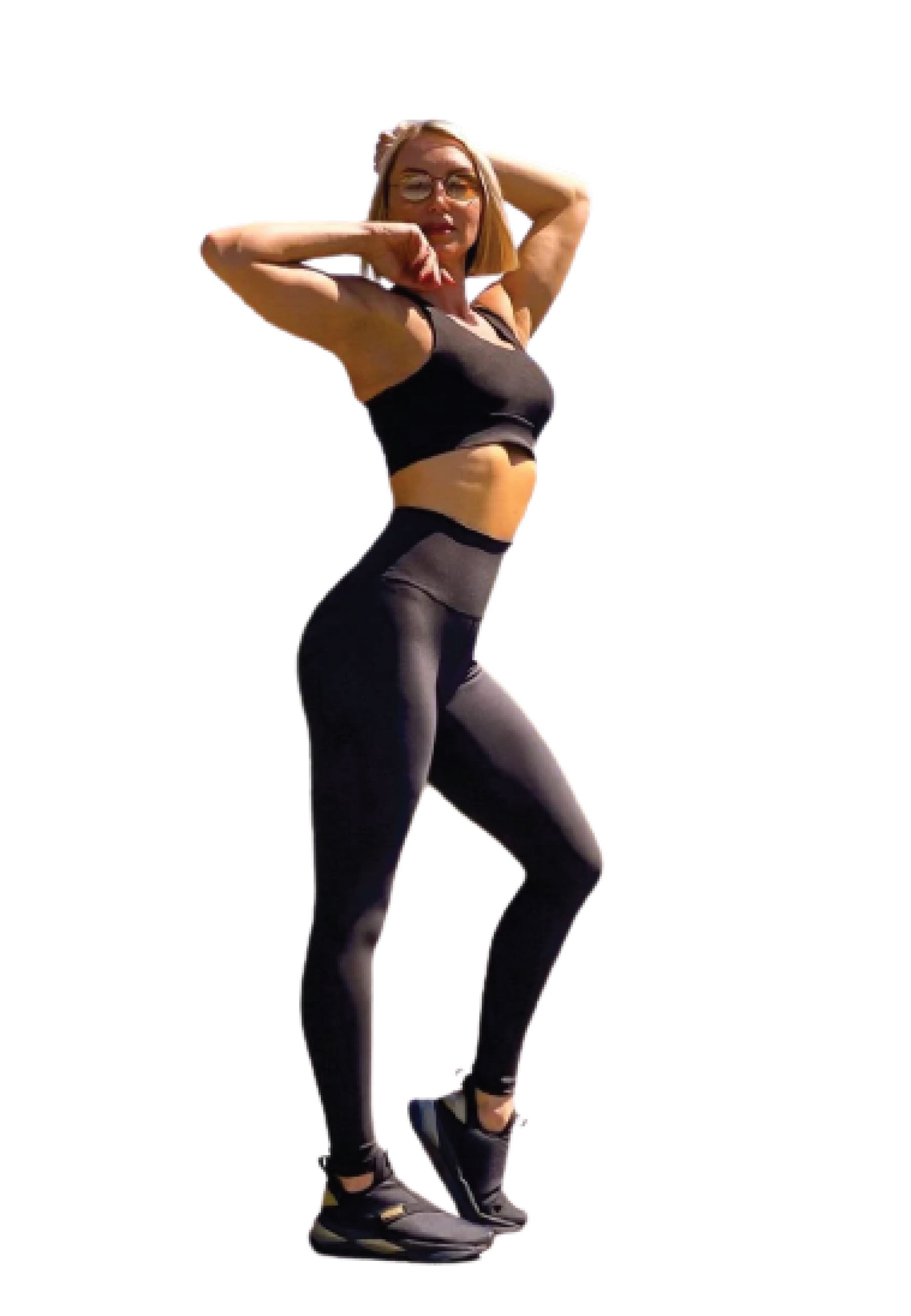 101 Single Crossed Sport Bra in Schwarz Dancing Queens