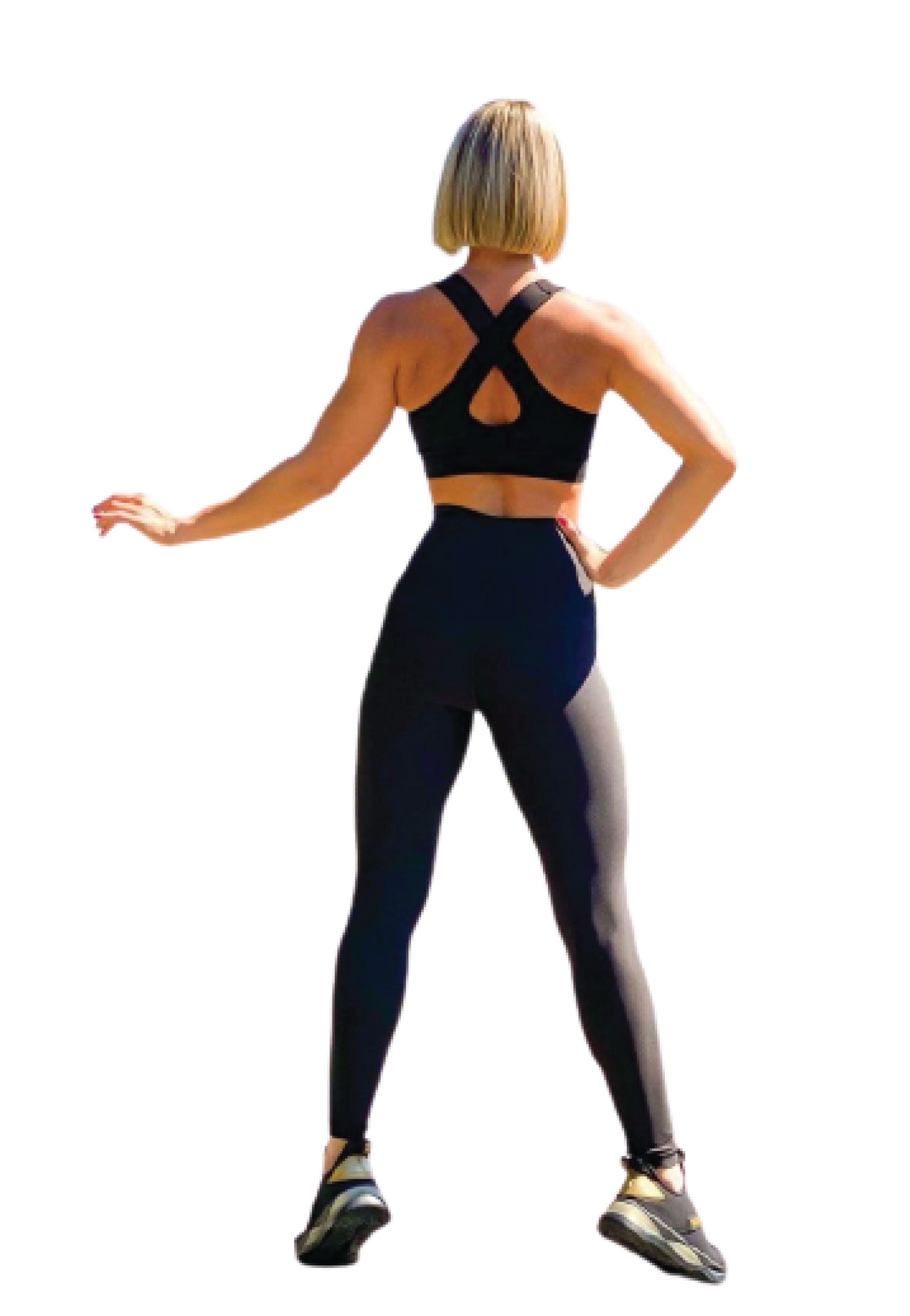 101 Single Crossed Sport Bra in Schwarz Dancing Queens