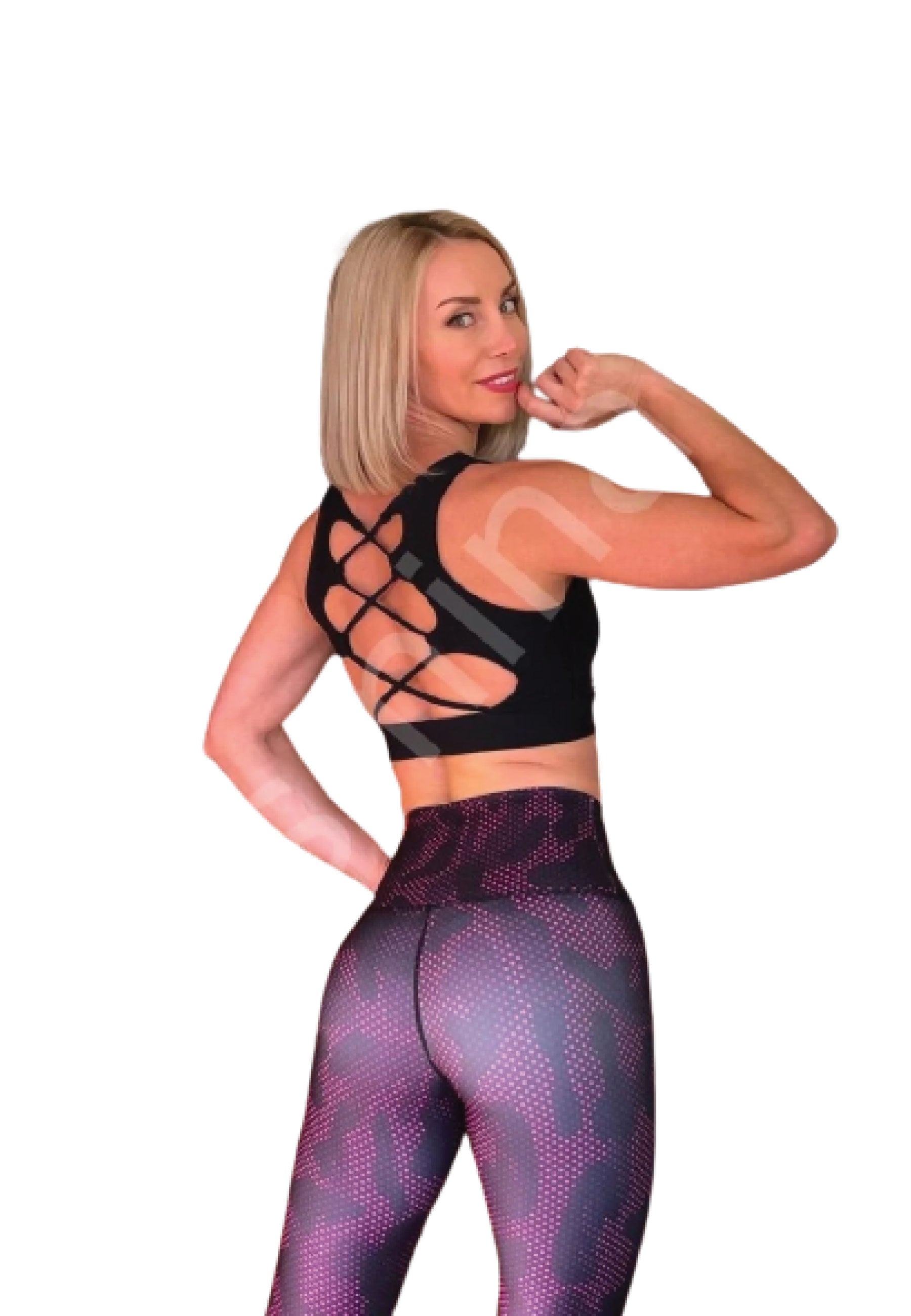 149 Striped Sport Bra in Black Dancing Queens