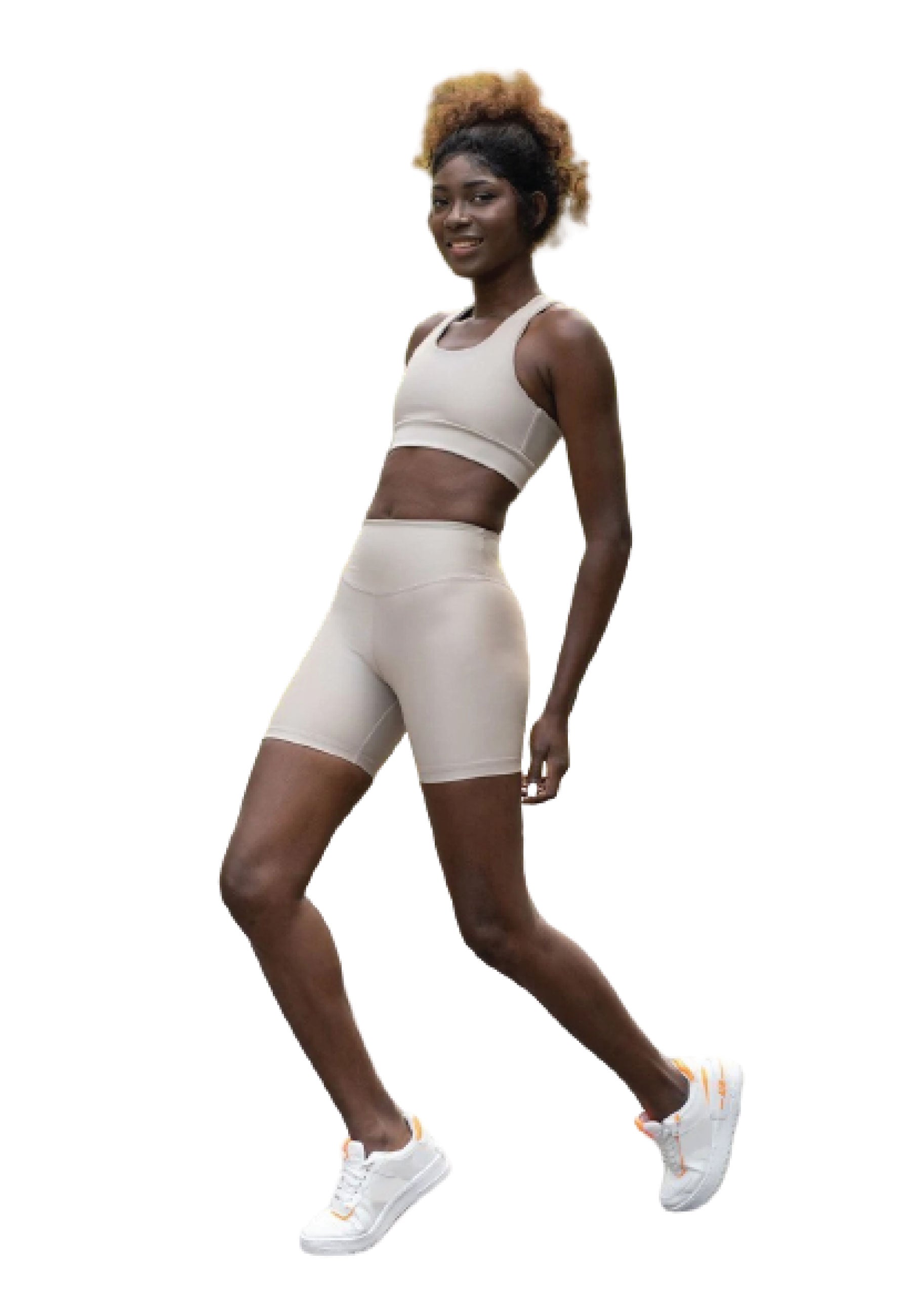 209 Single Crossed Sport Bra in Beige Dancing Queens