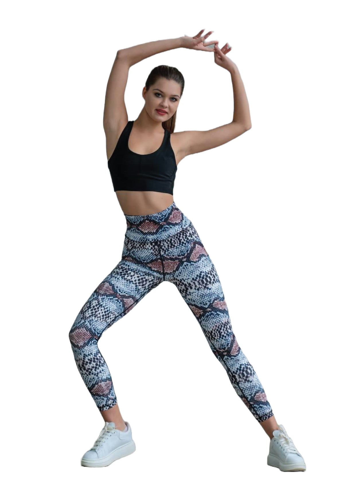 328 Extra High Waist Leggings in Braun & Blau Dancing Queens