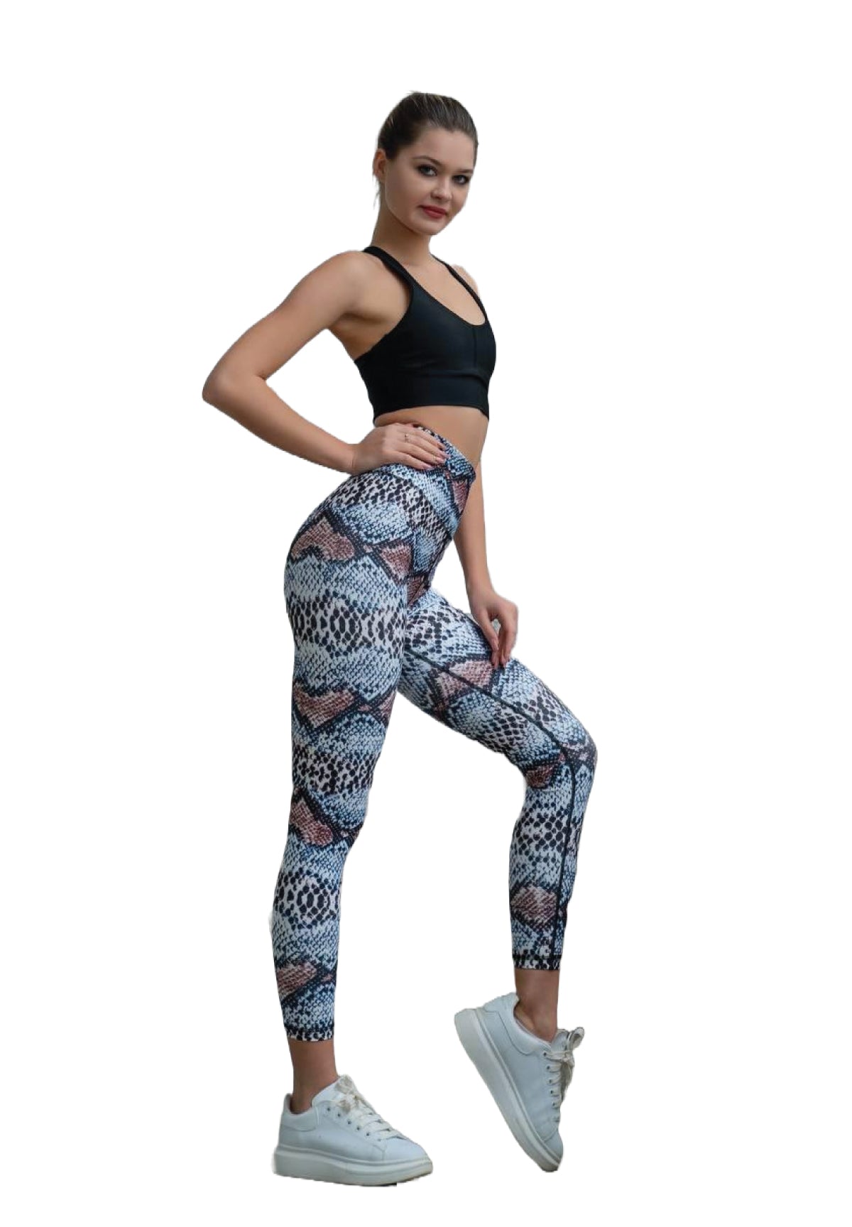 328 Extra High Waist Leggings in Braun & Blau Dancing Queens