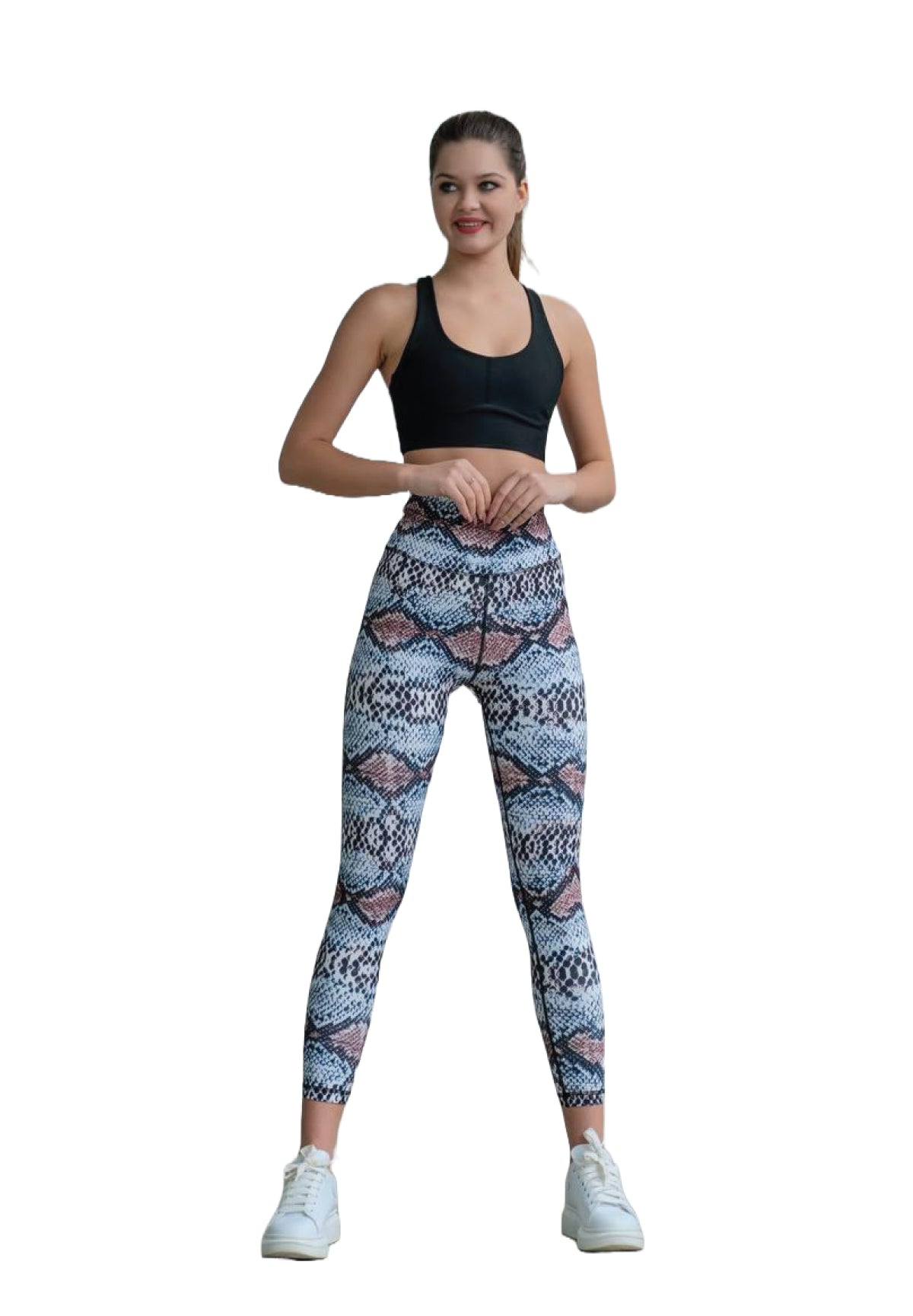 328 Extra High Waist Leggings in Braun & Blau Dancing Queens