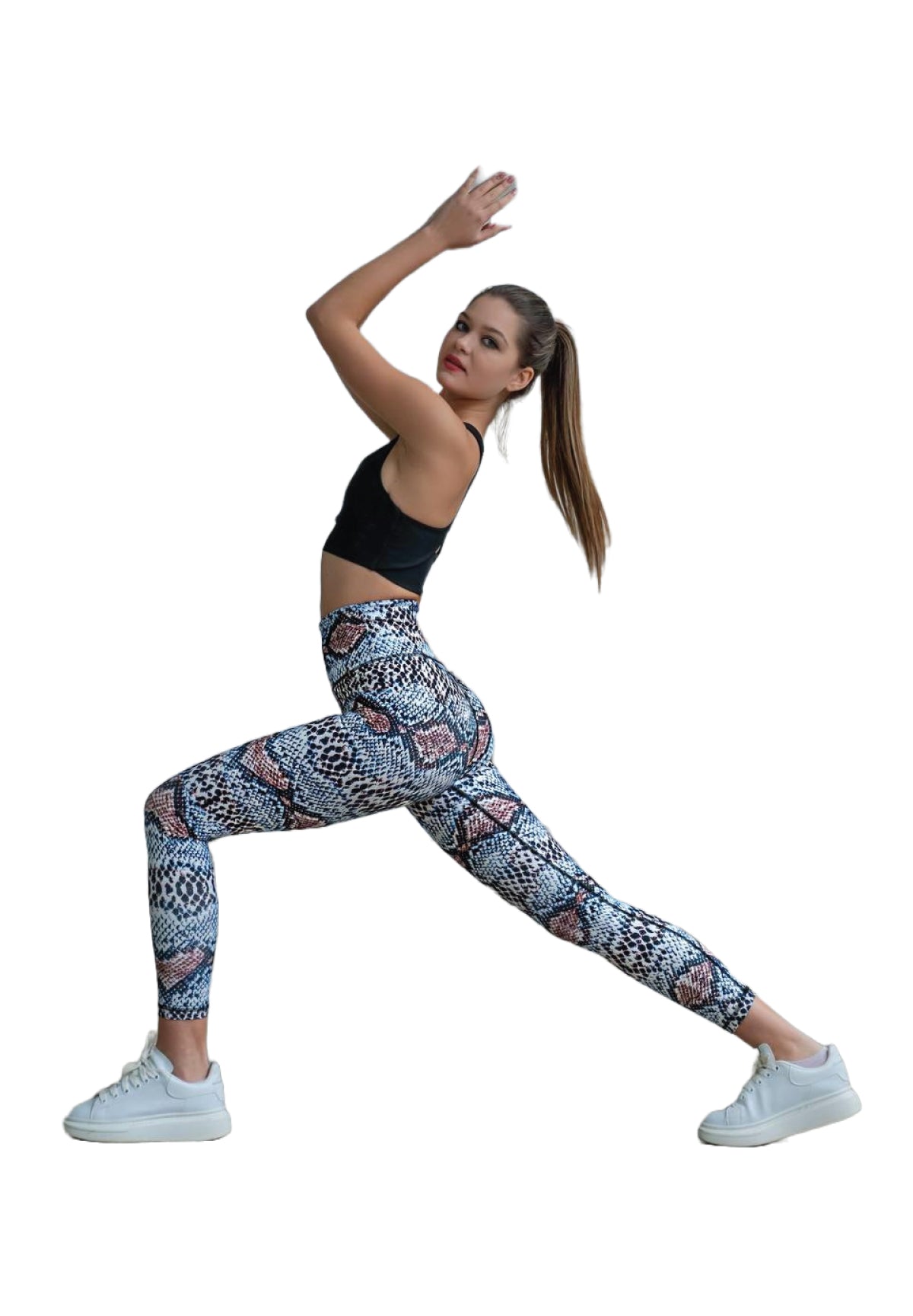 328 Extra High Waist Leggings in Braun & Blau Dancing Queens