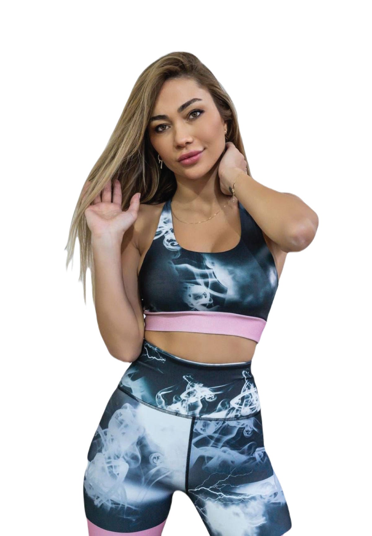 171 Sport Bra in Pink & Grau Dancing Queens