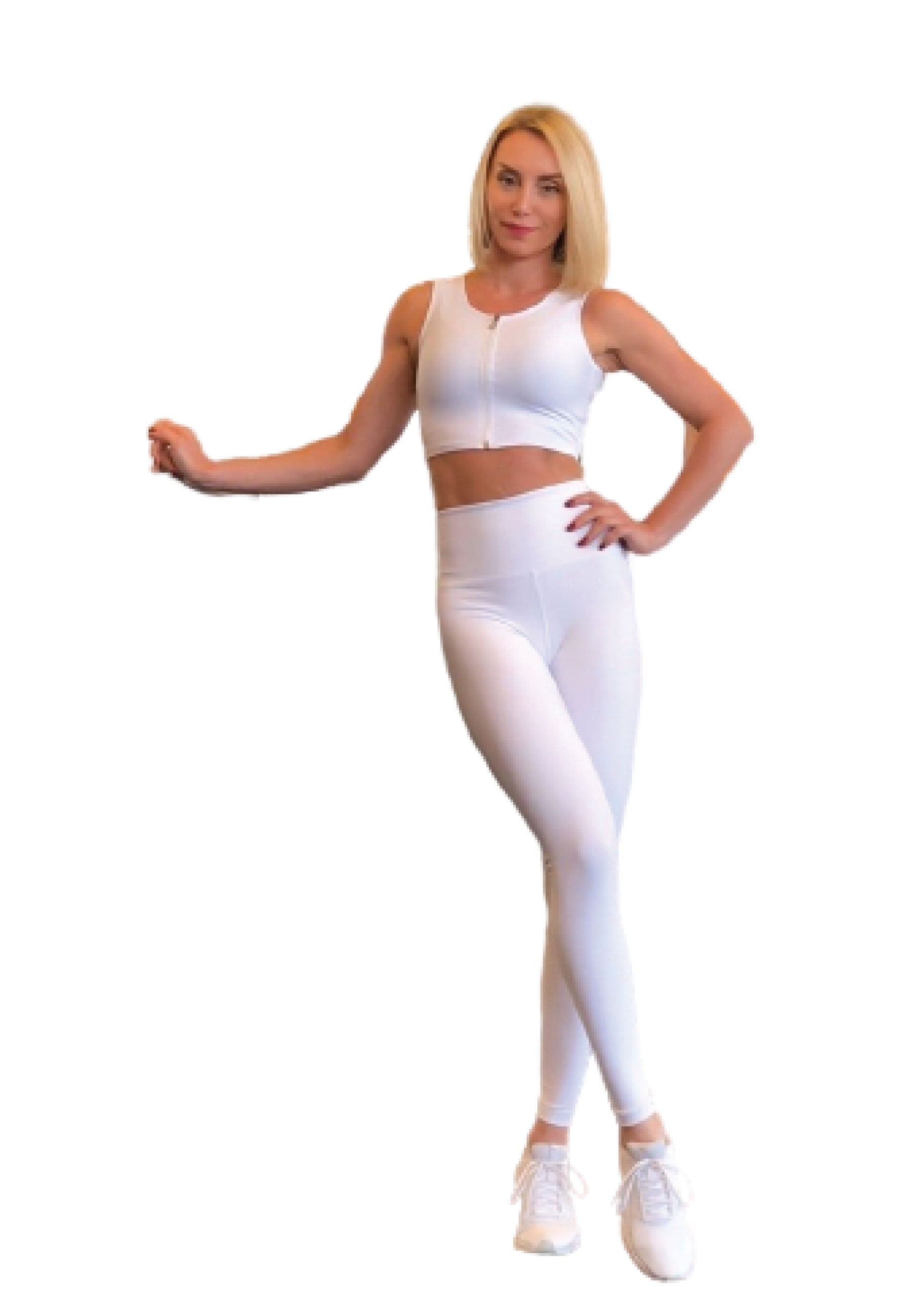 107 Sport Bra With Zipper in Weiss Dancing Queens